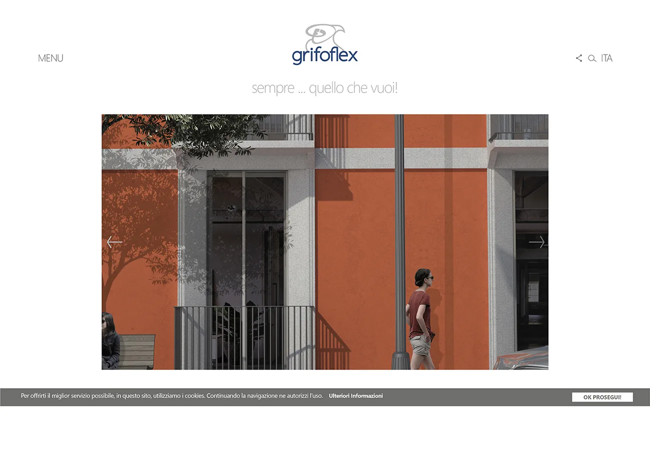 galleria di immagini che descrive il concept del sito web di grifoflex