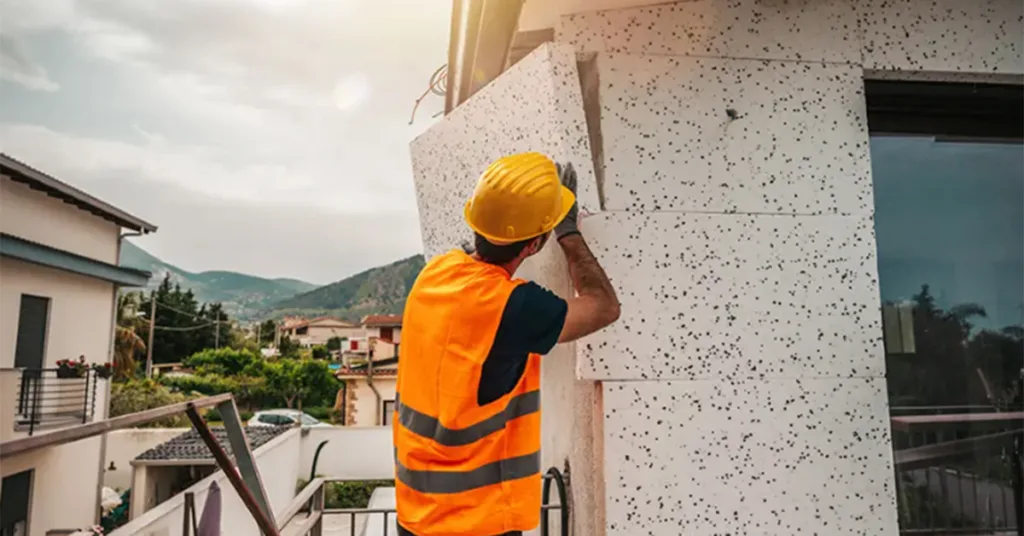 posa di un cappotto esterno di isolamento termico